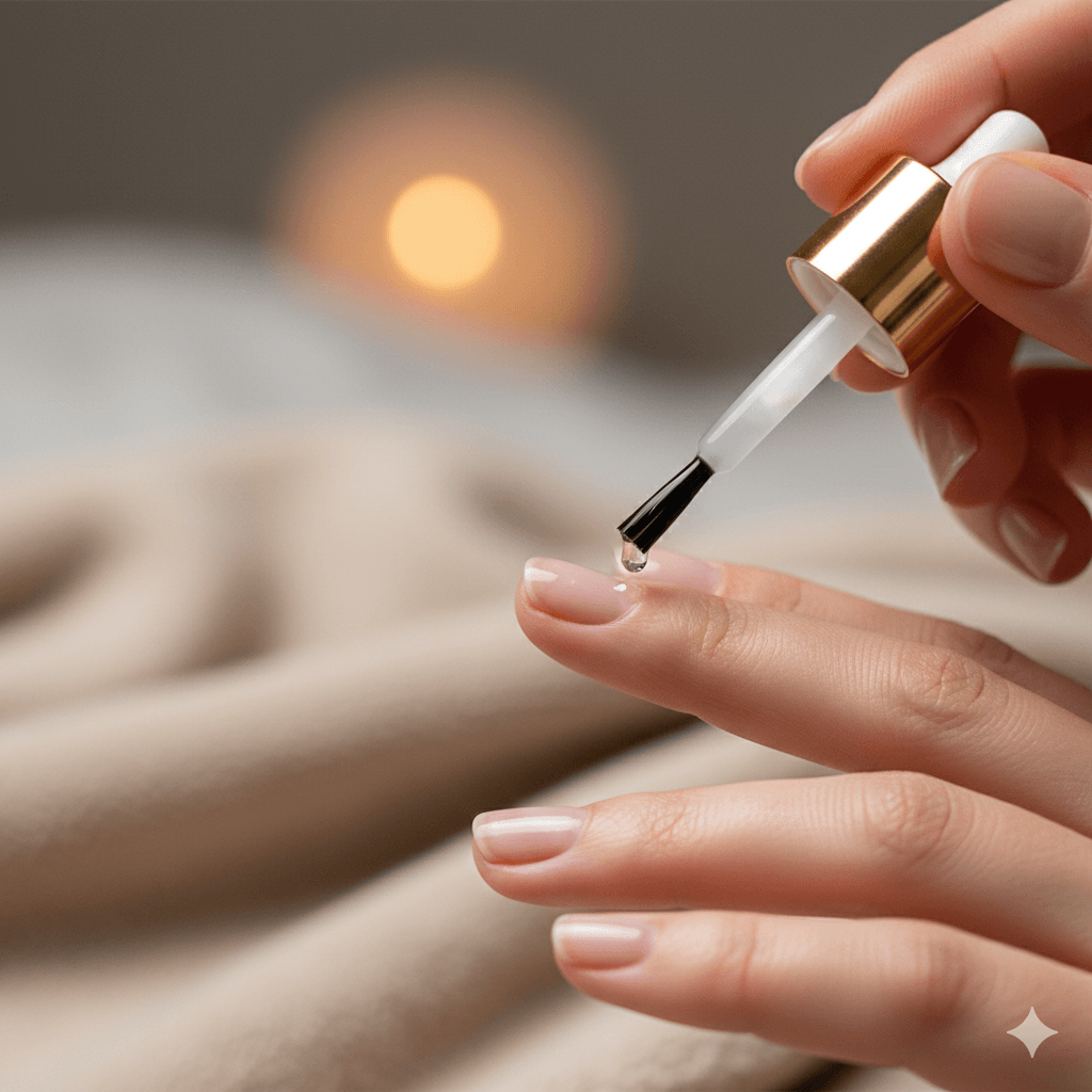 “Person using essential manicure tools including file, buffer, and cuticle pusher in a clean modern setup, showing perfect nail care in 2025.”