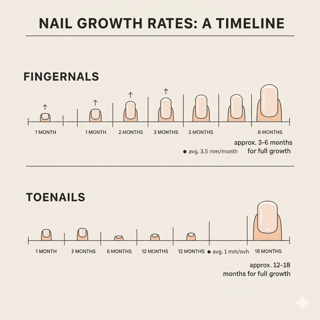 “Illustration showing how age, smoking, and lifestyle habits influence the speed and quality of nail growth.”