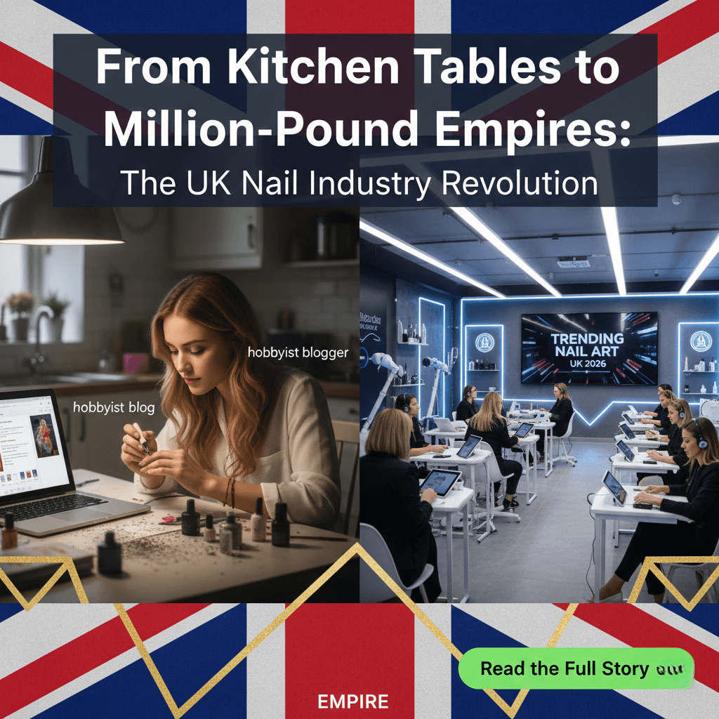 Modern professional nail salon interior in the UK representing industry growth.