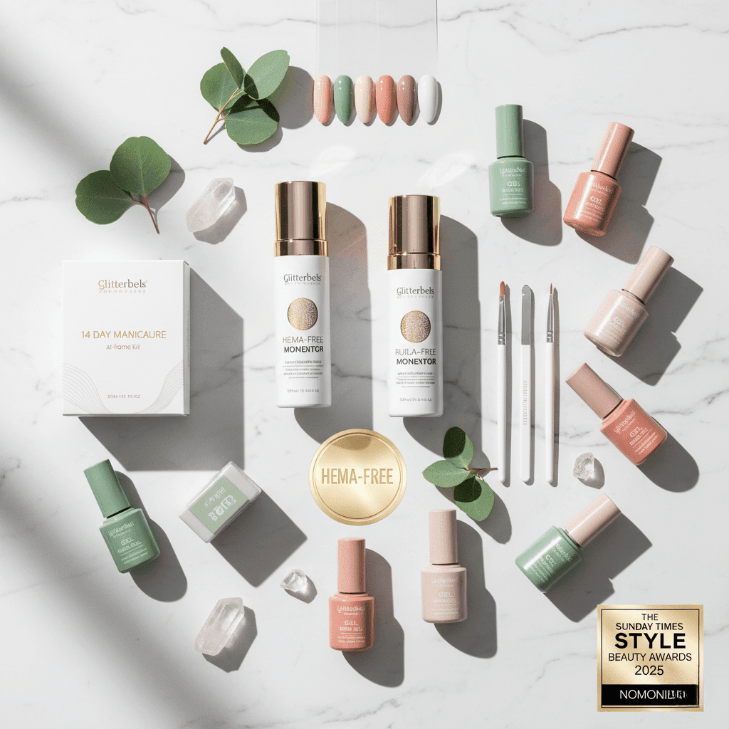 Sustainable and vegan nail polish products in the British beauty market.