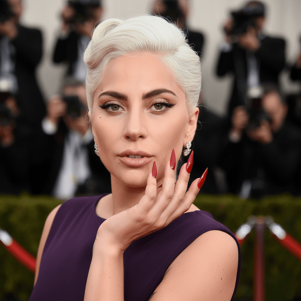 Lady Gaga red carpet nails