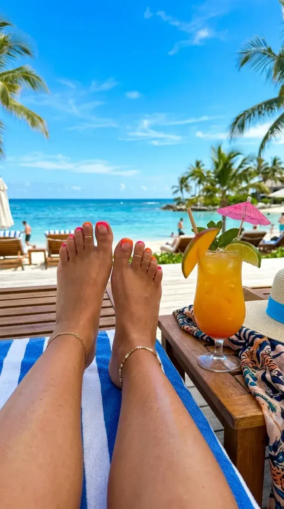 Vibrant Neon French Tips